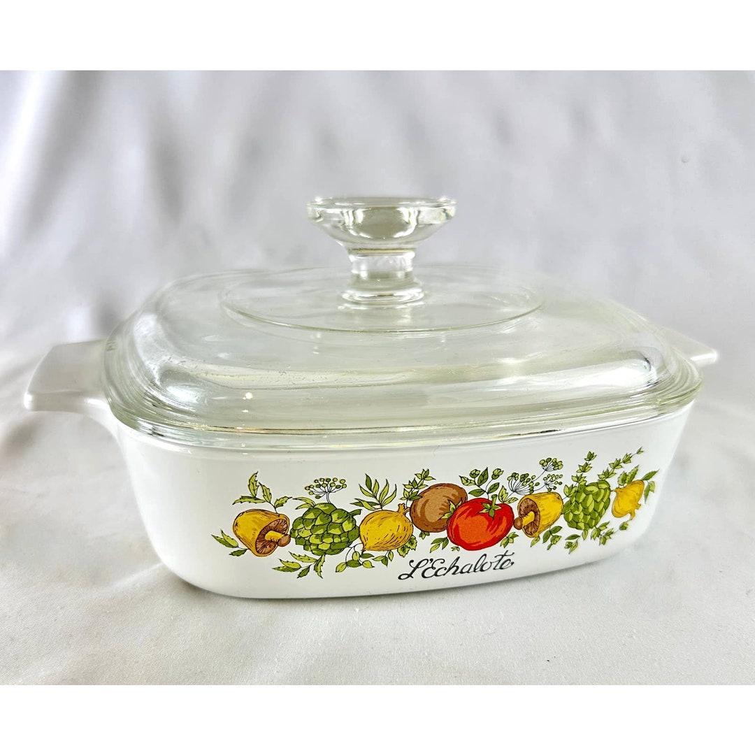 Vintage Corning Ware L'echalote Spice of Life A1B One Quart Dish With Lid Rare Etsy