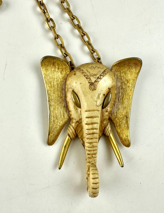 Vintage Elephant  Necklace Estate Piece by Luca R… - image 3