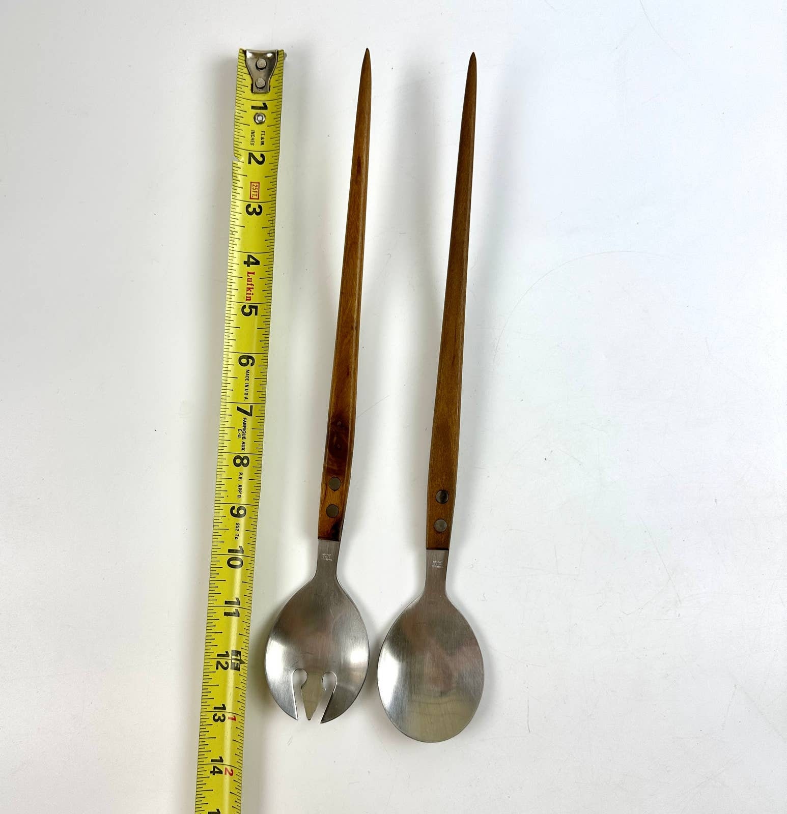 Mid Century Modern Teak Wood Handle Salad Servers Fork and - Etsy