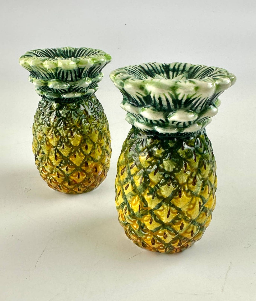 Vintage Pineapple Salt and Pepper Shakers Ceramic 3.75 New Old Stock Etsy