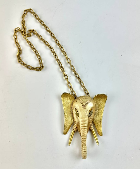Vintage Elephant  Necklace Estate Piece by Luca R… - image 1