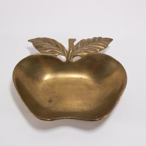 Vintage Brass Apple Dish