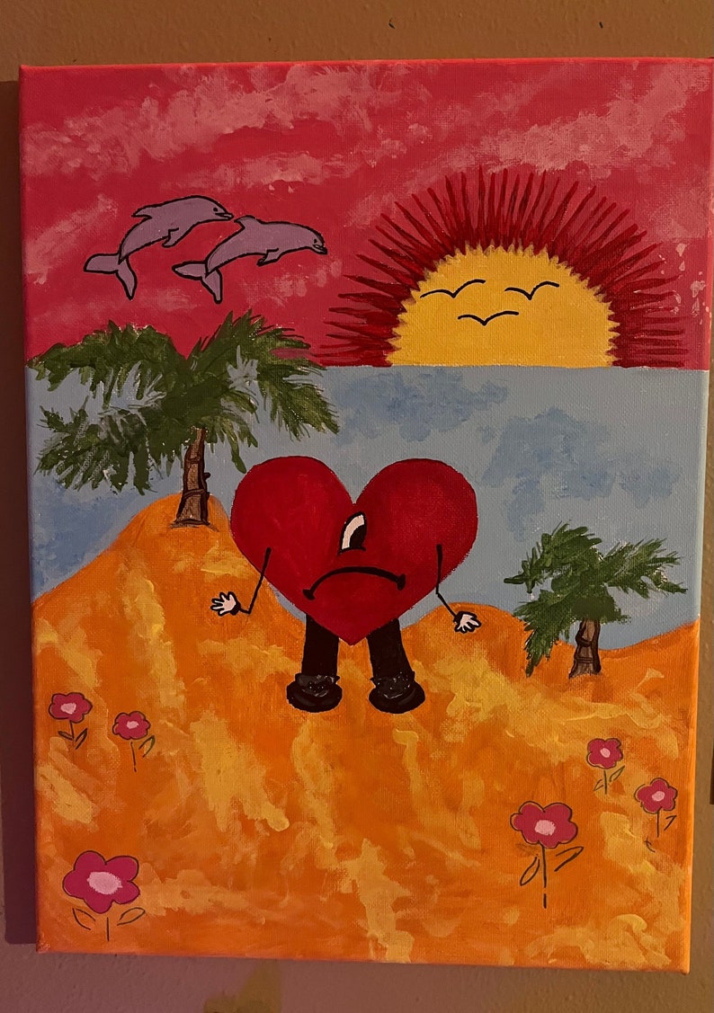 Bad Bunny Album Cover Acrylic Painting Etsy