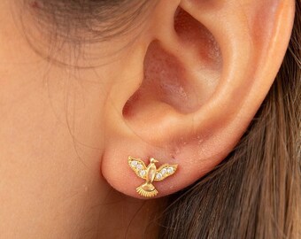 Phoenix Earrings • Mockingbird Earrings • 14K Gold Plated • Hunger Games Jewelry • Mockingjay Earrings • Hunger Games Earrings