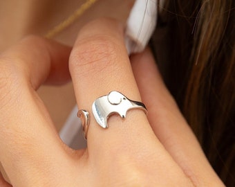 Elephant Ring • Elephant Jewelry • 925 Sterling Silver • Animal Jewelry • Silver Elephant Ring • Animal Ring • Bishop Ring • Gift for Her