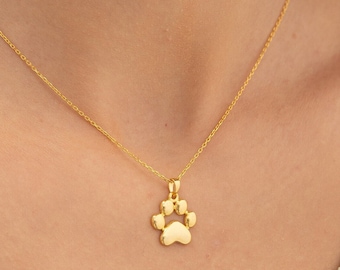 Gouden ketting met poothanger: sterlingzilver cadeau voor huisdierliefhebber