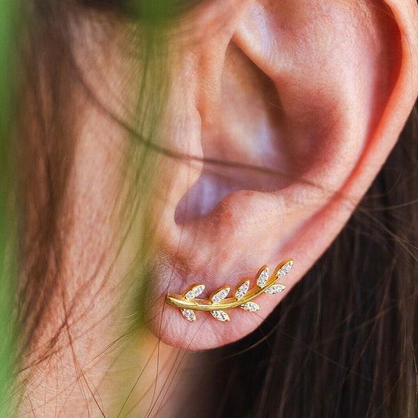 Olive Branch Earrings • Branch Earrings • Leaf Earrings • Nature Jewelry • Nature Earrings • Handmade Earrings • Gift for Her