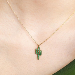 Cactus Necklace • Cactus Pendant • Desert Jewelry • Jewelry for Summer • 14K Gold Plated • 925 Silver • Cactus Jewelry • Gift for Her