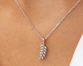 Olive Branch Necklace • Olive Leaf Necklace • Olive Branch Pendant • Greek Olive Branch • Peace Jewelry • Gift for Her