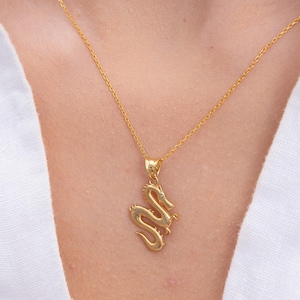 Gold Plated Sterling Silver Dragon Pendant Necklace: Mythical Jewelry