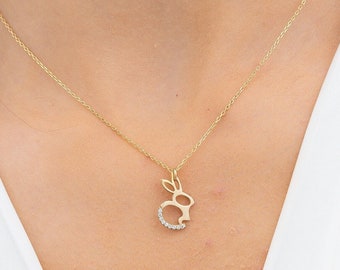Collana con ciondolo a forma di coniglietto in argento sterling: regalo per gli amanti degli animali - Italia