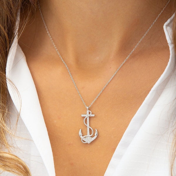 Anchor Necklace • Anchor Pendant • Nautical Pendant • 925 Silver • Maritime Necklace • Oceanic Necklace • Sailor Pendant • Gift for Her