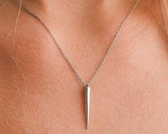 Collar con colgante de espiga de plata de ley: joyería minimalista hecha a mano