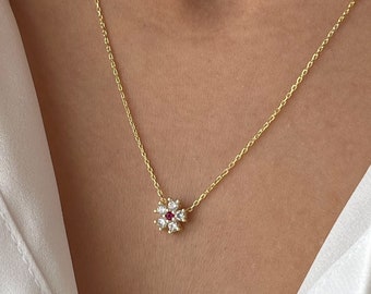 Lotus Necklace • 14K Gold Plated • Nature Jewelry • Floral Necklace • Minimalist Jewelry • Floral Pendant • Valentine's Day Gift