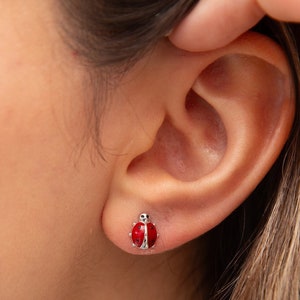 Ladybug Earrings • Ladybug Studs • Ladybug Jewelry • Insect Earrings • Bug Earrings • Cartilage Earrings • Gift for Her