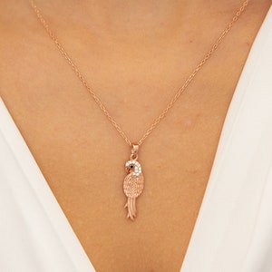 Collier perroquet Pendentif perroquet Bijoux perroquet Collier oiseau Pendentif oiseau Collier tropical Argent 925 Cadeau pour elle image 5