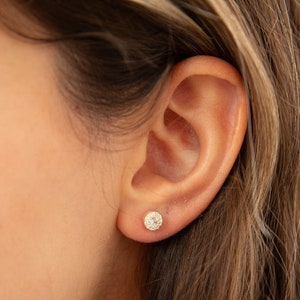 Zircon Stud Earrings • 14K Gold Plated • 925 Silver • Everyday Earrings • Geometric Earrings • Mini Stud Earrings • Gift for Her