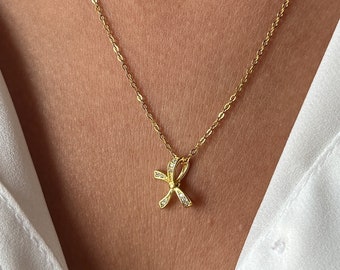 Ribbon Necklace • Bowknot Necklace • 14K Gold Plated • Bowknot Pendant • Ribbon Pendant • Gift for Her • Valentine's Day Gift