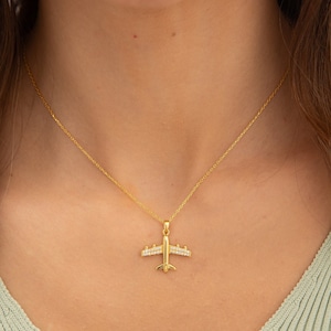 Sterling Silver Airplane Necklace: Aviator Jewelry Gift