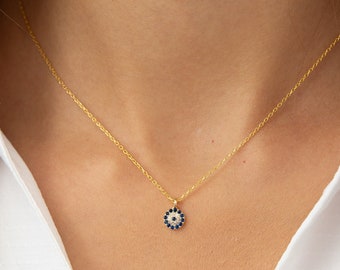 Evil Eye Necklace • 14K Gold Plated • Protection Necklace • 925 Silver • Evil Eye Pendant • Protection Jewelry • Gift for Her