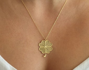 Clover Necklace • Clover Pendant • Lucky Charm Necklace • Four Leaf Clover Necklace • Minimalist Jewelry • Gift for Her
