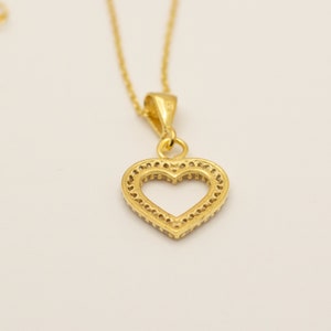 Heart Necklace Heart Pendant Love Pendant 14K Gold Plated 925 Silver Minimalist Jewelry Love Jewelry Gift for Her image 7