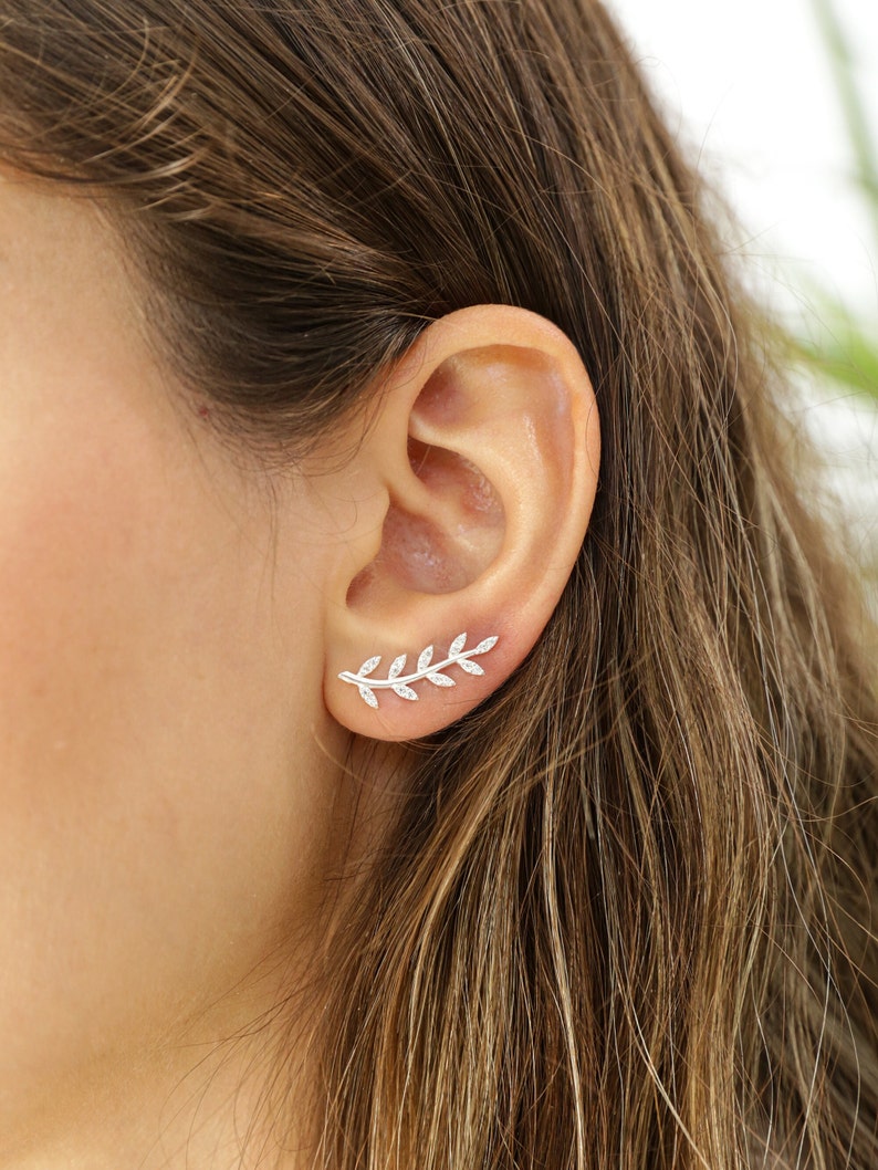 Olive Branch Earrings Branch Earrings Leaf Earrings Nature Jewelry Nature Earrings Handmade Earrings Gift for Her image 10