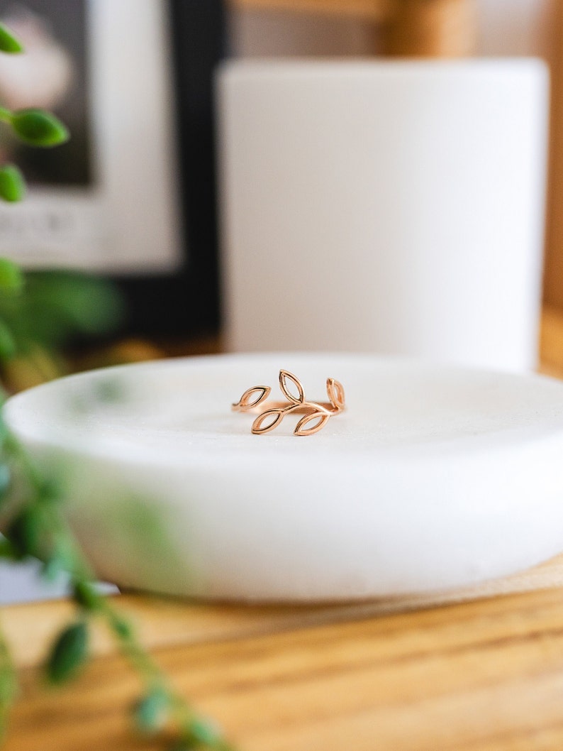 Olive Branch Ring 14K Gold Plated Nature Jewelry Minimalist Rings Daily Ring Nature's Jewelry Branch Ring Gift for Her Rose gold