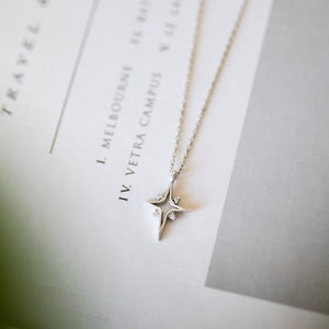 North Star Necklace North Star Pendant Celestial Jewelry 14K Gold Plated 925 Silver Star Necklace Gift for Her Silver