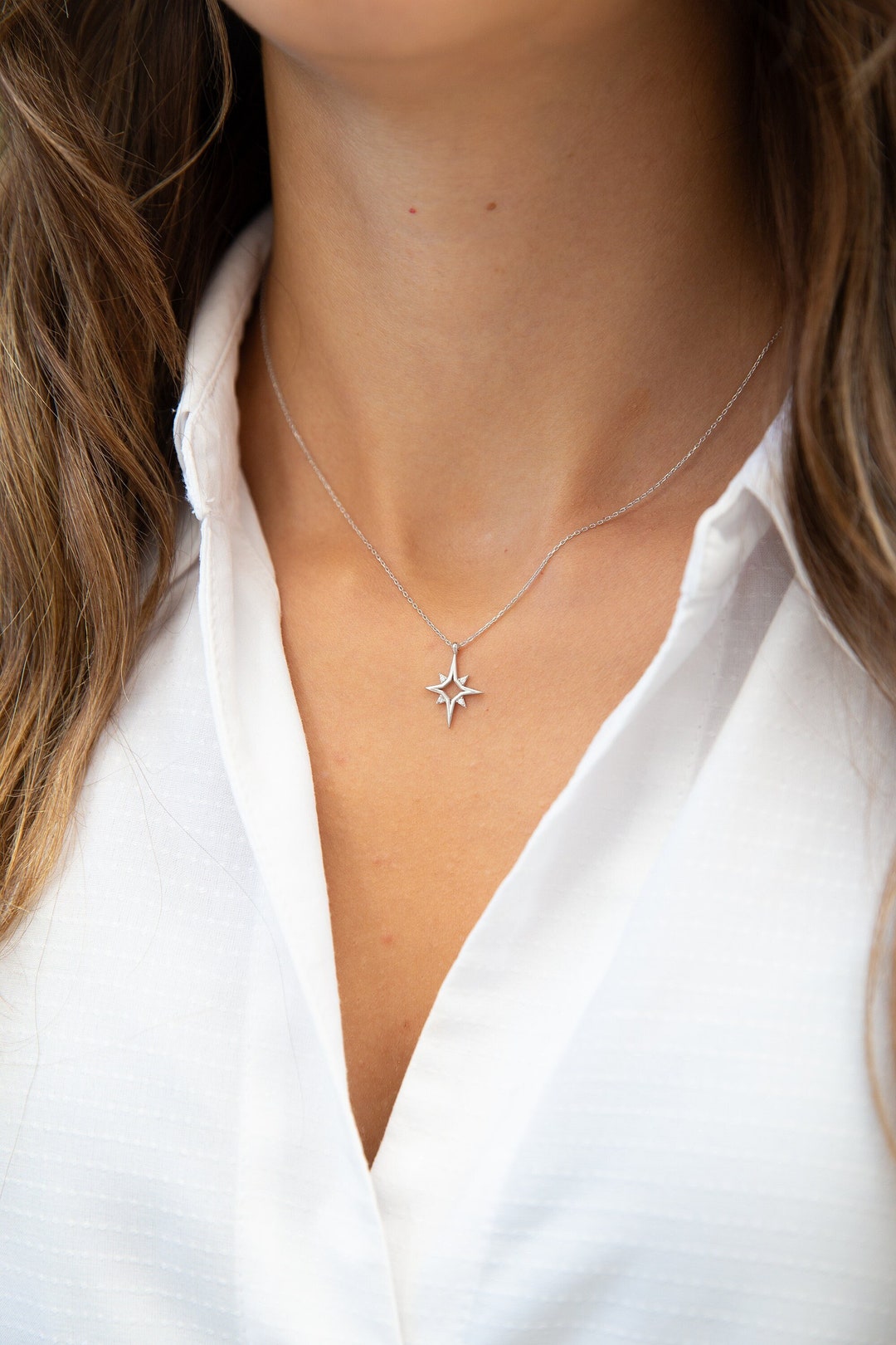North Star Necklace North Star Pendant Celestial Jewelry - Etsy