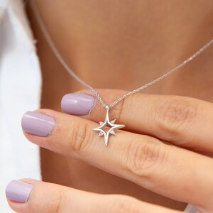 North Star Necklace North Star Pendant Celestial Jewelry 14K Gold Plated 925 Silver Star Necklace Gift for Her image 5