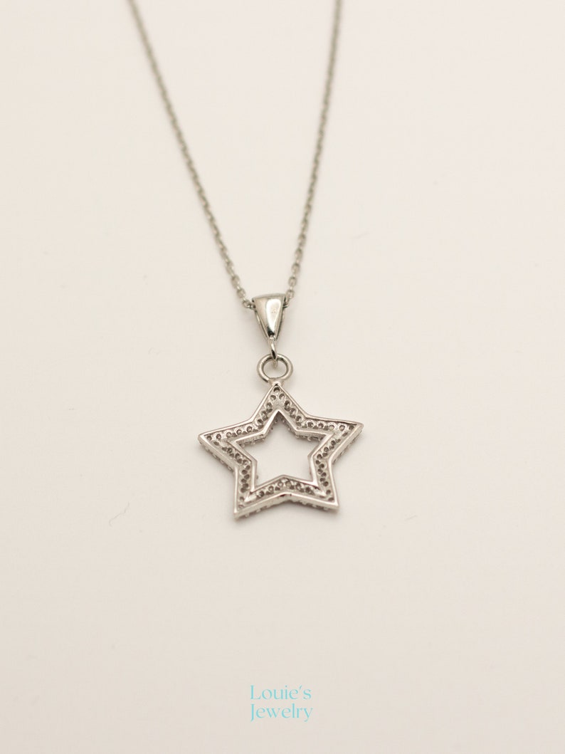 Star Necklace 14K Gold Plated Star Pendant 925 Silver Celestial Jewelry Celestial Necklaces Star Jewelry Gift for Her image 9