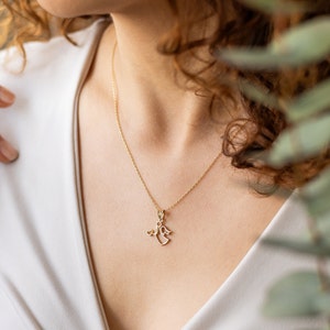 Angel Necklace 14K Gold Plated Angel Pendant Holistic Gifts Minimalist Jewelry 925 Silver Holistic Necklace Gift for Her zdjęcie 8