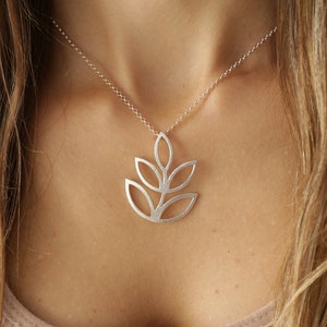 Leaf Necklace Leaf Pendant Branch Necklace Branch Pendant Handcrafted Necklace 925 Silver Leaf Jewelry Gift for Her image 3