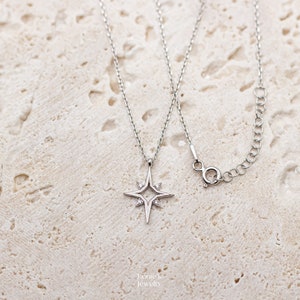 North Star Necklace North Star Pendant Celestial Jewelry 14K Gold Plated 925 Silver Star Necklace Gift for Her image 9