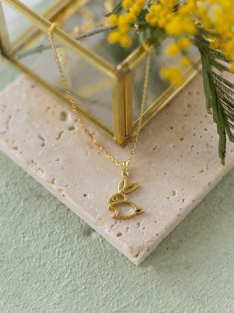 Rabbit Necklace Rabbit Pendant Bunny Necklace Bunny Pendant Animal Necklace Animal Pendant Easter Gift Gift for Her image 6