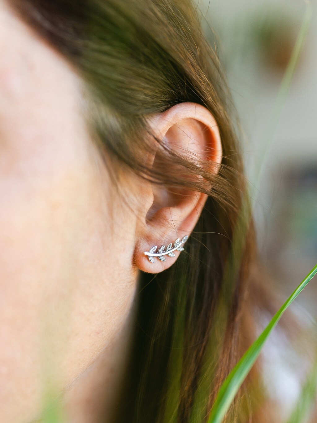 LOVANS Orecchini A Foglia In Argento Sterling 925 - Gioielli Donna Con Ramo D'Ulivo, Ipoallergenici, Regalo