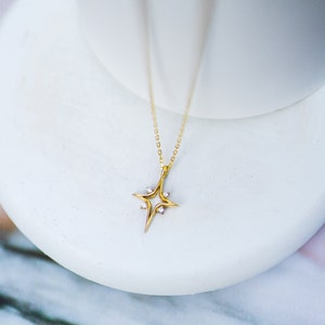 North Star Necklace North Star Pendant Celestial Jewelry 14K Gold Plated 925 Silver Star Necklace Gift for Her Gold