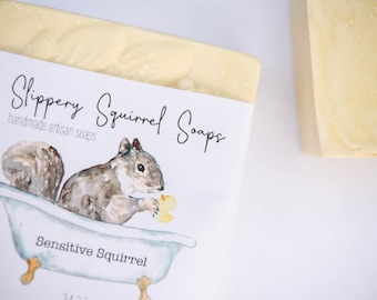Sensitive Squirrel Unscented Organic Olive Oil Soap for Sensitive Skin