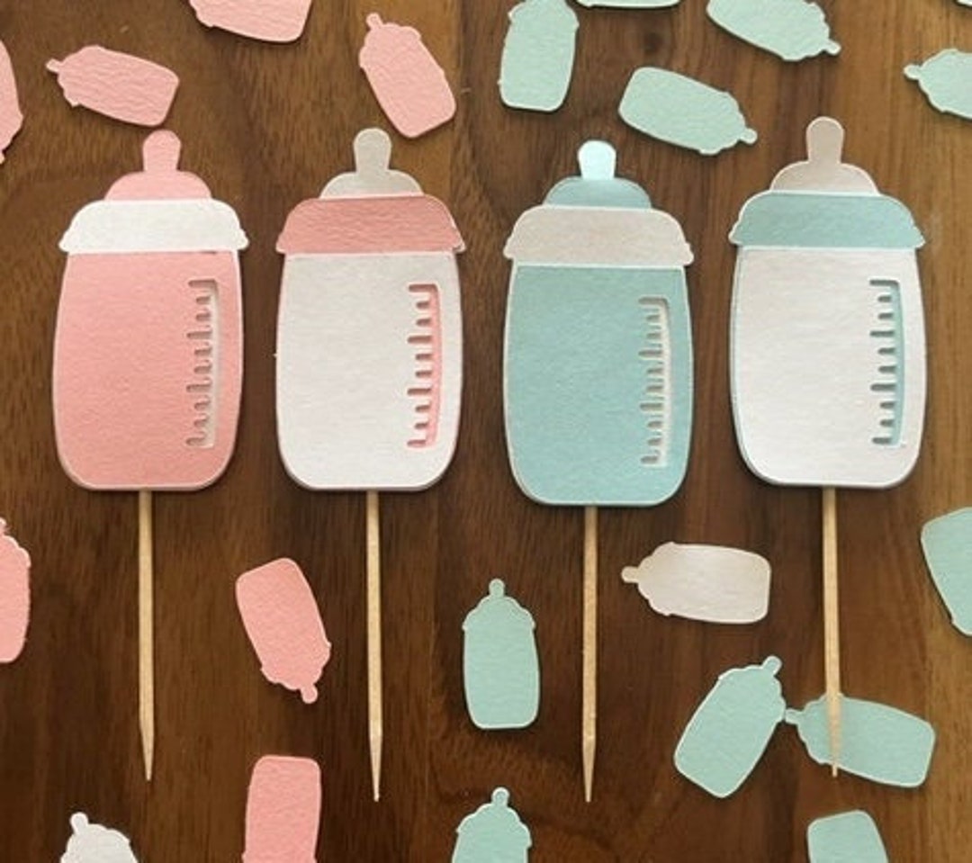 Baby Bottle Cupcake Topper-baby Bottle Confetti - Etsy
