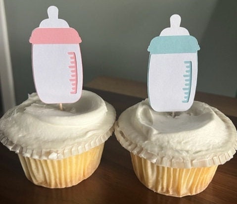 Baby Bottle Cupcake Topper-baby Bottle Confetti - Etsy
