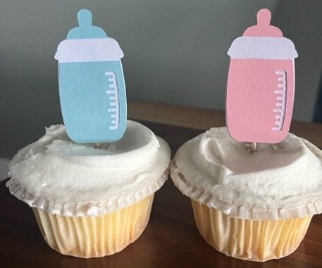 Baby Bottle Cupcake Topper-baby Bottle Confetti - Etsy