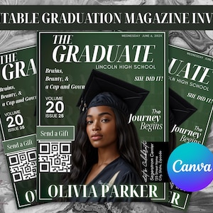 Graduate Flyer, Graduation Party Flyer, Graduation Invitation, College Decision, Class of 2025 Flyer, Senior Grad Announce, Canva Editable
