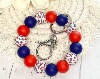 Braccialetto portachiavi con perline in silicone, multifunzione, da donna
