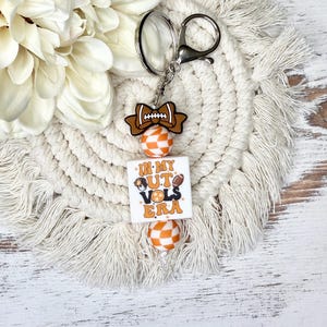 TN Vols Sleutelhanger Vrijwilligers Voetbal Sleutelhanger Cadeau Kralen Sleutelhanger Bling Karakter Sleutelhanger Siliconen Kralen Tas Bedel Cadeau voor vriend