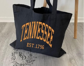 Bolsa de lona ecológica de Tennessee, regalo para mujer, regalo moderno para mamá, voluntario estatal de Tennessee