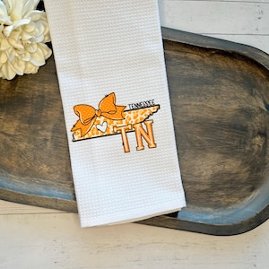 TN Decor | Tea Towel | Waffle Weave Kitchen Decor | Football Decorative Towel | TN Football | Love Tennessee | VOLS
