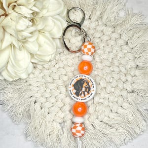 TN Vols Sleutelhanger Vrijwilligers Voetbal Sleutelhanger Cadeau Kralen Sleutelhanger Bling Karakter Sleutelhanger Siliconen Kralen Tas Bedel Cadeau voor vriend