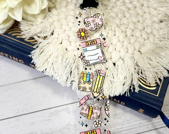 Teacher Bookmark Acrylic Bookmark Book Lover Gift for Her Mothers Day Gift Book Page Holder