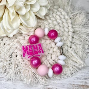 Stanley Cup Pink Mama Charm for Moms, Coquette Bow Gifts for Women, Stanley Cup Accessories, Bag and Purse Charm